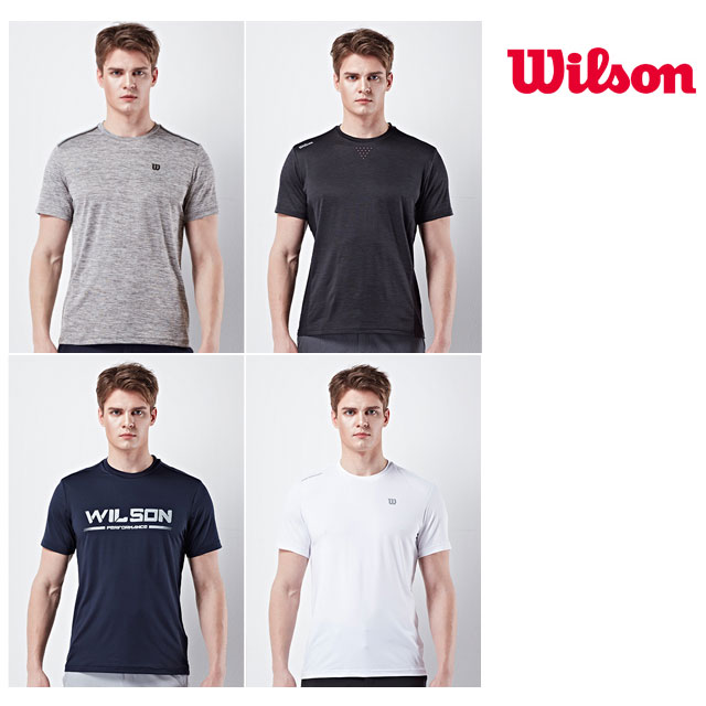 윌슨 남성 남자 단체 기능성 매쉬 라운드 반팔 티셔츠