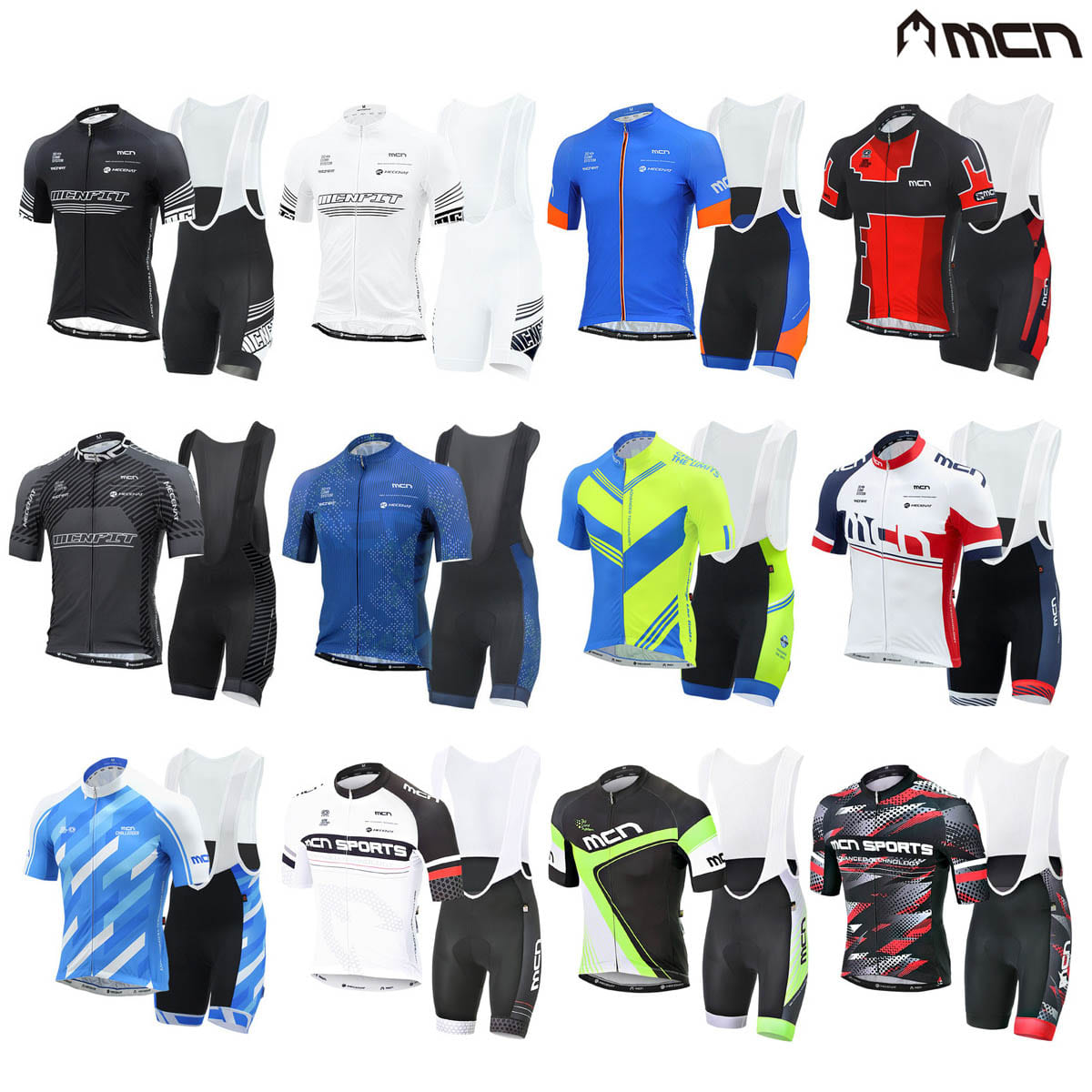 MCN 라이딩 로드 자전거 반팔+빕숏 옷 의류 복장 세트